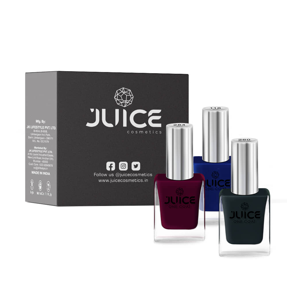 Juice - Multi Glossy Nail Polish ( Pack of 3 )