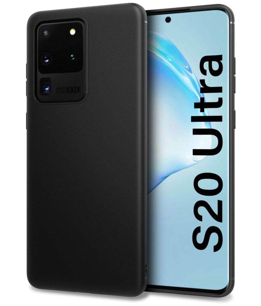 Spectacular Ace - Black Silicon Plain Cases Compatible For Samsung Galaxy S20 Ultra ( Pack of 1 )     			Spectacular Ace - Black Silicon Plain Cases Compatible For Samsung Galaxy S20 Ultra ( Pack of 1 )