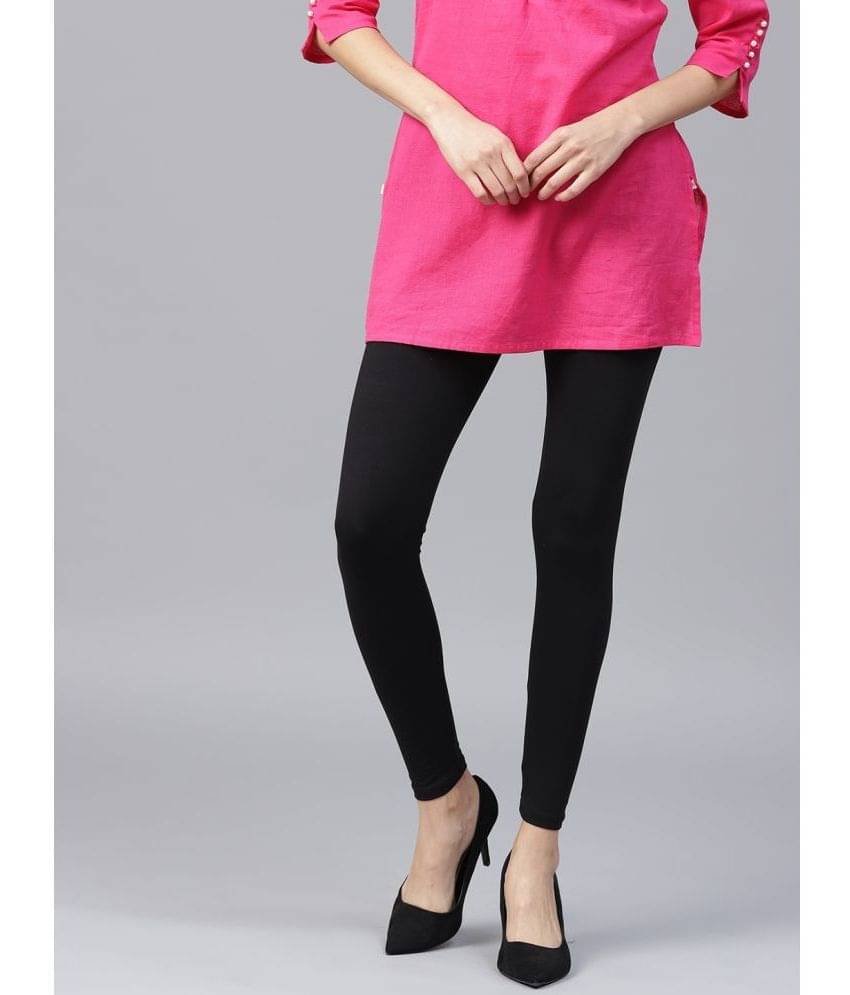 TCG - Black Cotton Blend Women's Leggings ( Pack of 1 )     			TCG - Black Cotton Blend Women's Leggings ( Pack of 1 )