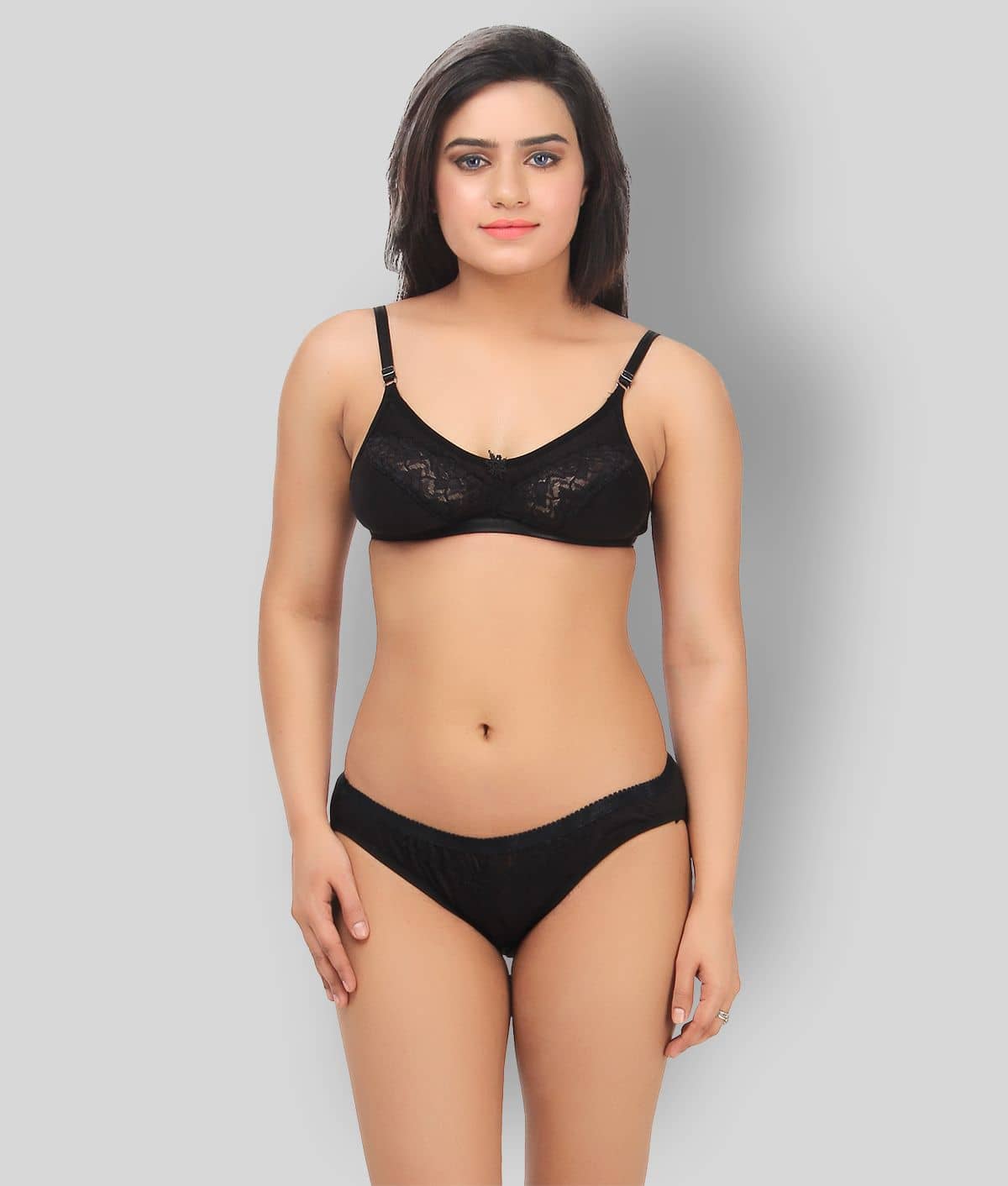 TCG Black Lace Bra & Panty Set