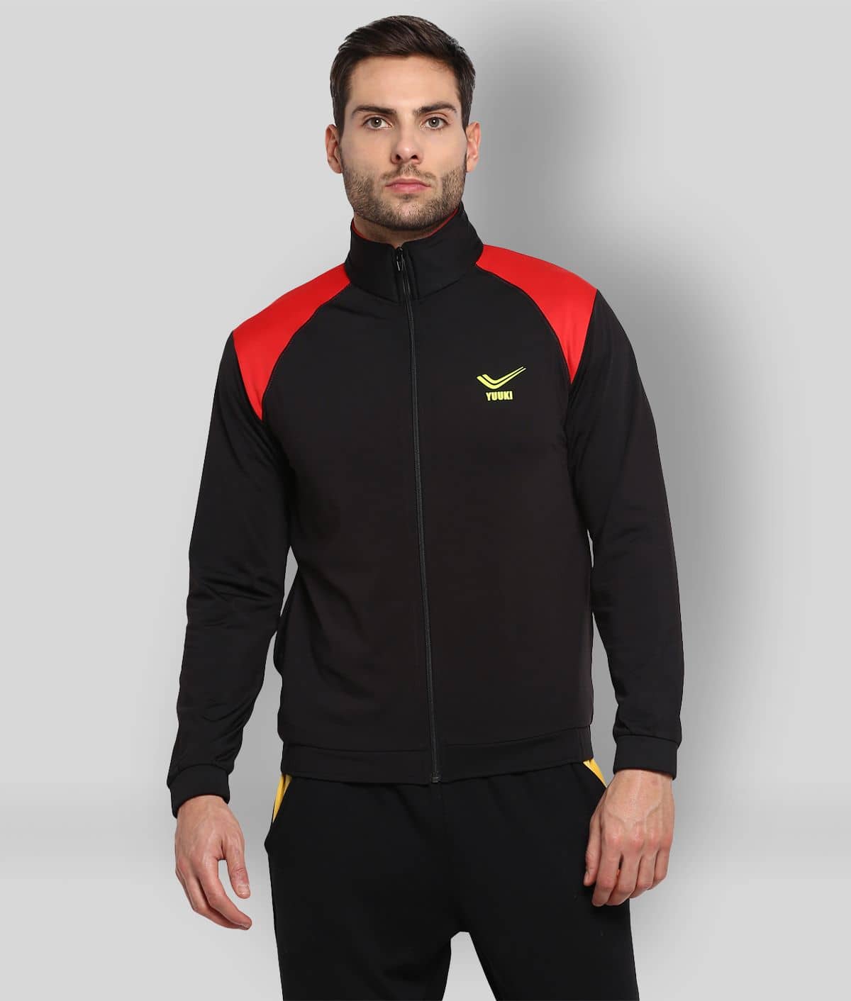 YUUKI Black Polyester Fleece Sweatshirt
