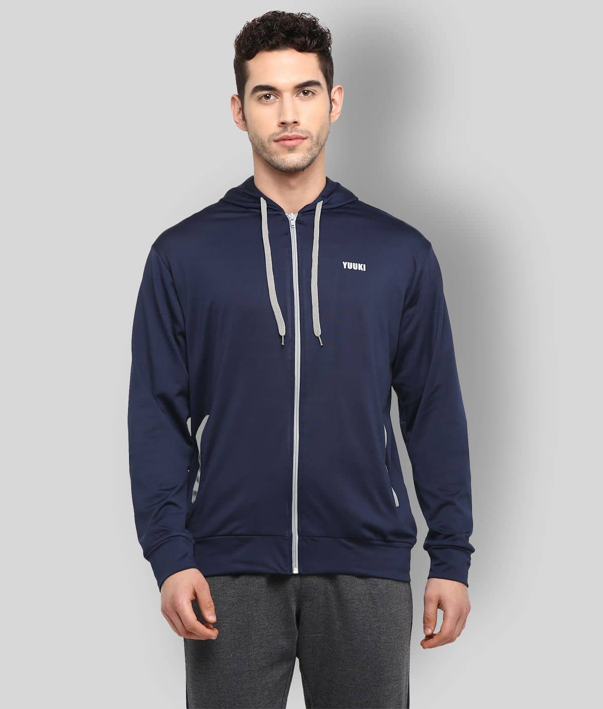 YUUKI Navy Polyester Jacket