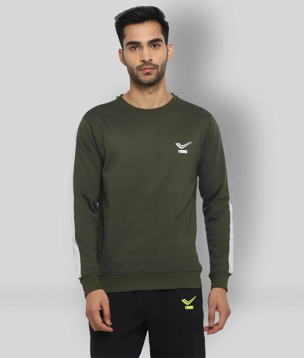 YUUKI Olive Polyester Sweatshirt