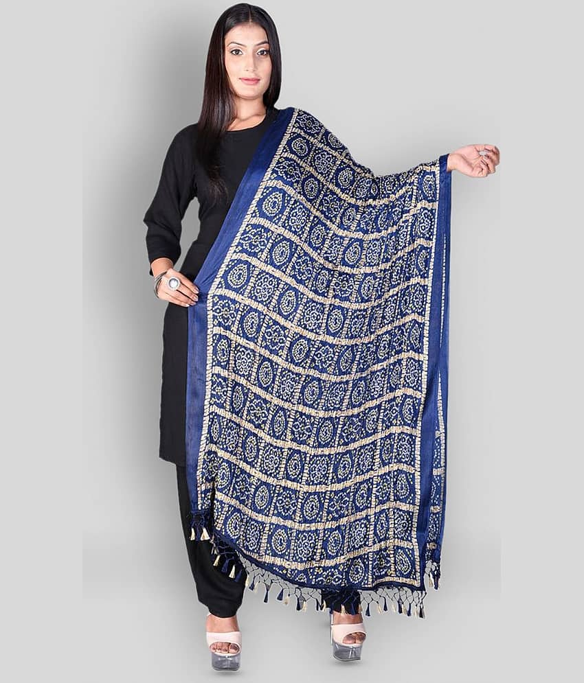 Apratim Blue Banarasi Silk Bandhej Dupatta - Single - Dupattas & Shawls | Buy online on ZillyBuy
