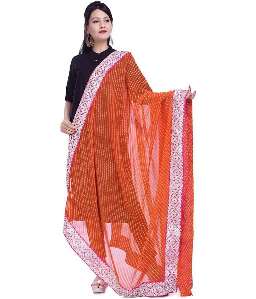 Apratim Orange Georgette Gota Patti Dupatta - Dupattas & Shawls | Buy online on ZillyBuy