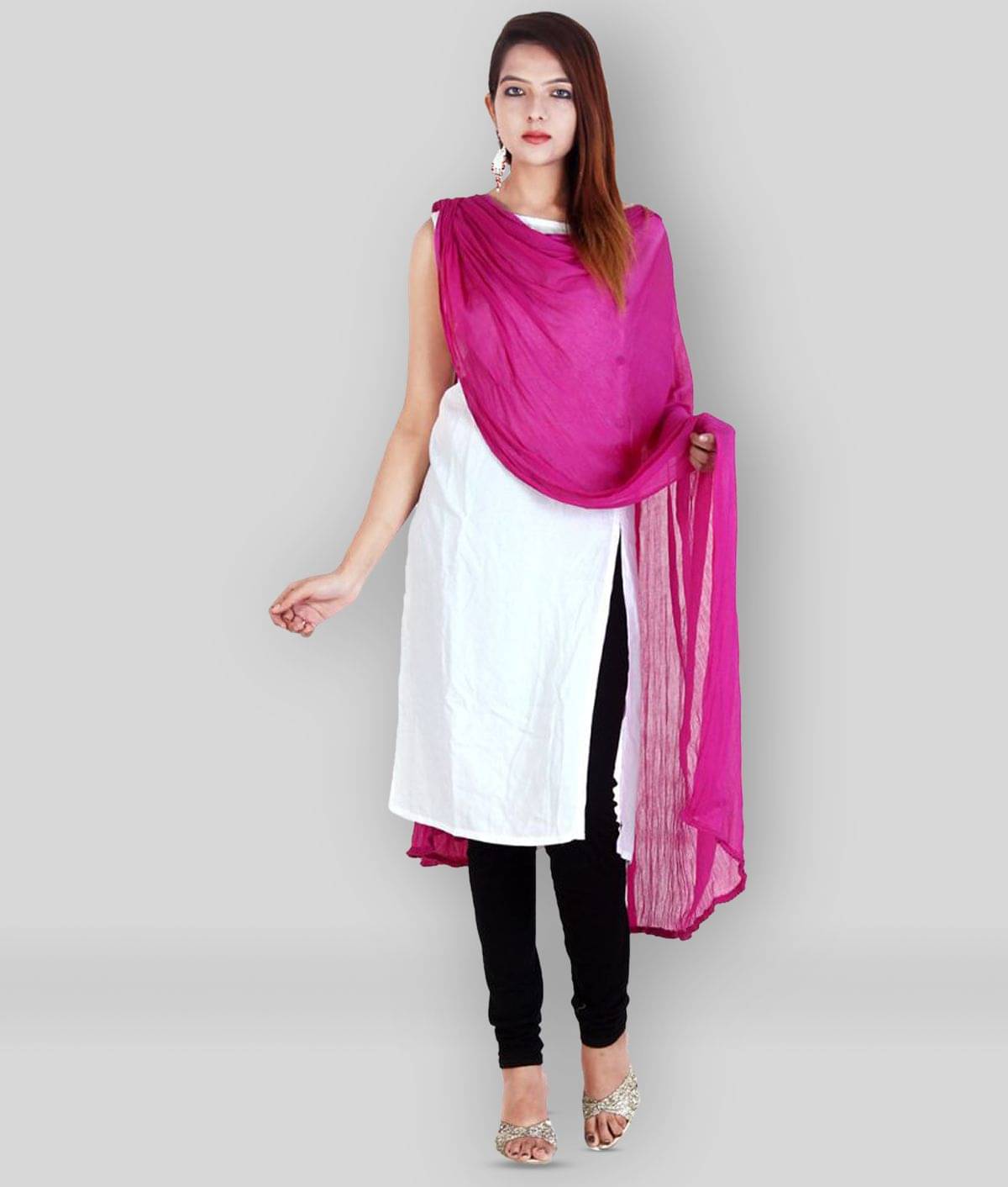 Apratim Pink Chiffon Dupatta - Single Apratim Pink Chiffon Dupatta - Single