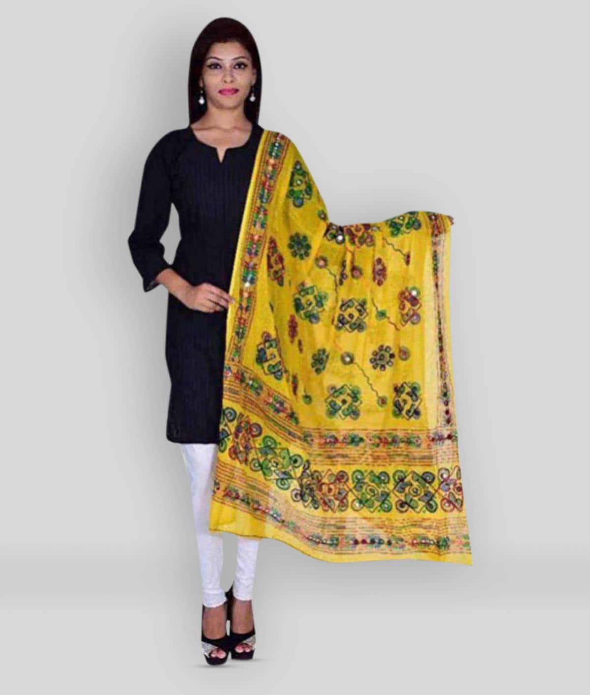 Apratim Yellow Cotton Dupatta - Dupattas & Shawls | Buy online on ZillyBuy