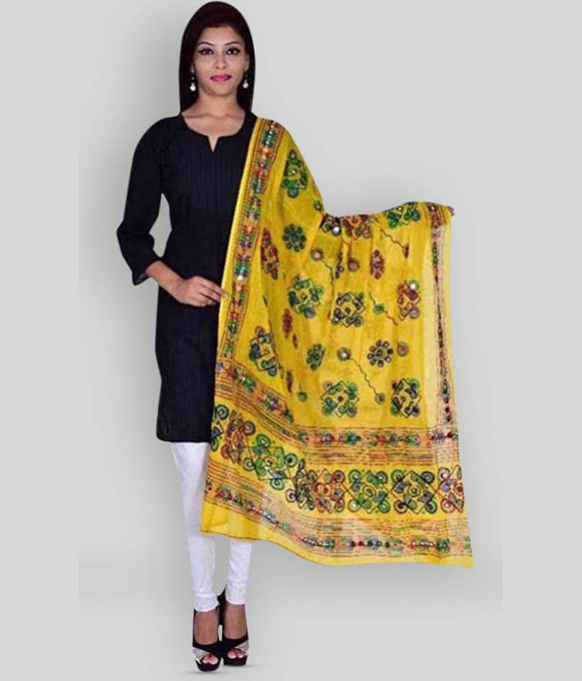 Apratim Yellow Cotton Dupatta - Dupattas & Shawls | Buy online on ZillyBuy