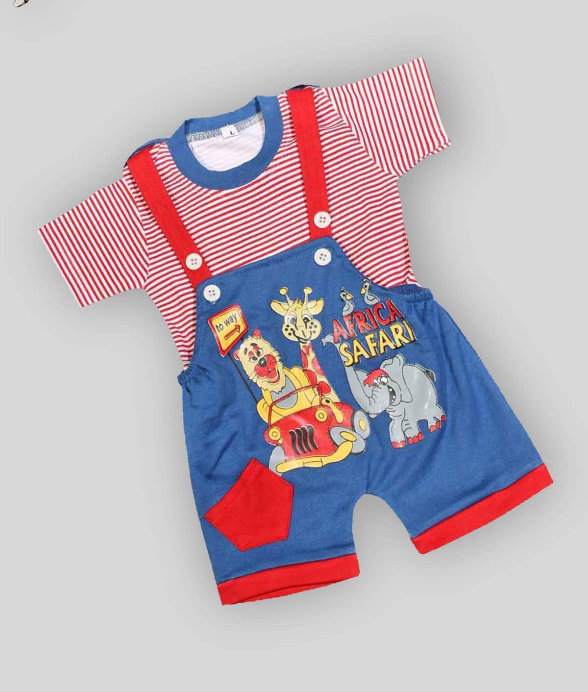 Babeezworld Pack of 1 Unisex for Baby Cotton Dungaree Sets ( Multi )