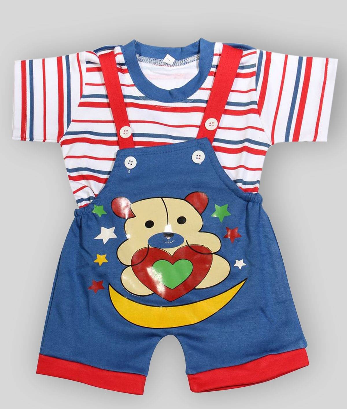 Babeezworld Pack of 1 Unisex for Baby Cotton Dungaree Sets ( Multi ) Babeezworld Pack of 1 Unisex for Baby Cotton Dungaree Sets ( Multi )