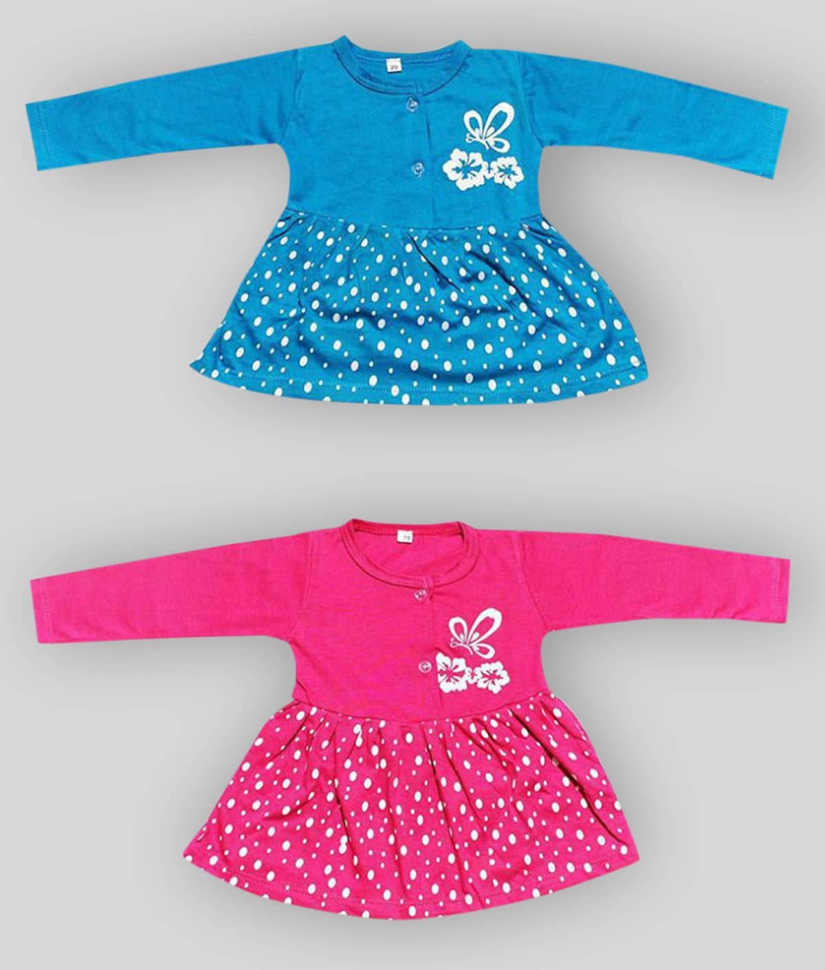 Babeezworld Pack of 2 Baby Girls Cotton Tops ( Multi )