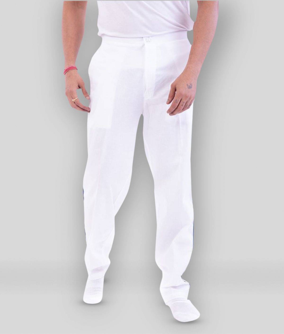 DESHBANDHU DBK - White Cotton Men's Joggers ( Pack of 1 ) DESHBANDHU DBK - White Cotton Men's Joggers ( Pack of 1 )