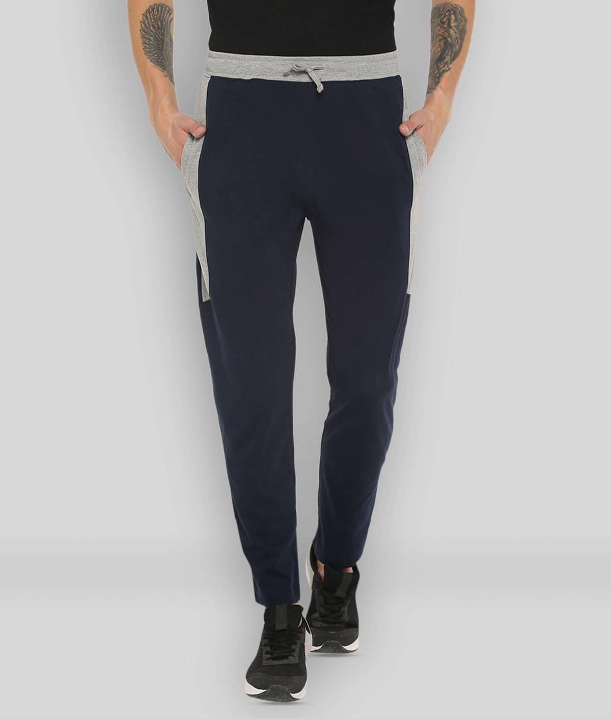 Dollar - Navy Blue 100% Cotton Men's Trackpants ( Pack of 1 ) Dollar - Navy Blue 100% Cotton Men's Trackpants ( Pack of 1 )