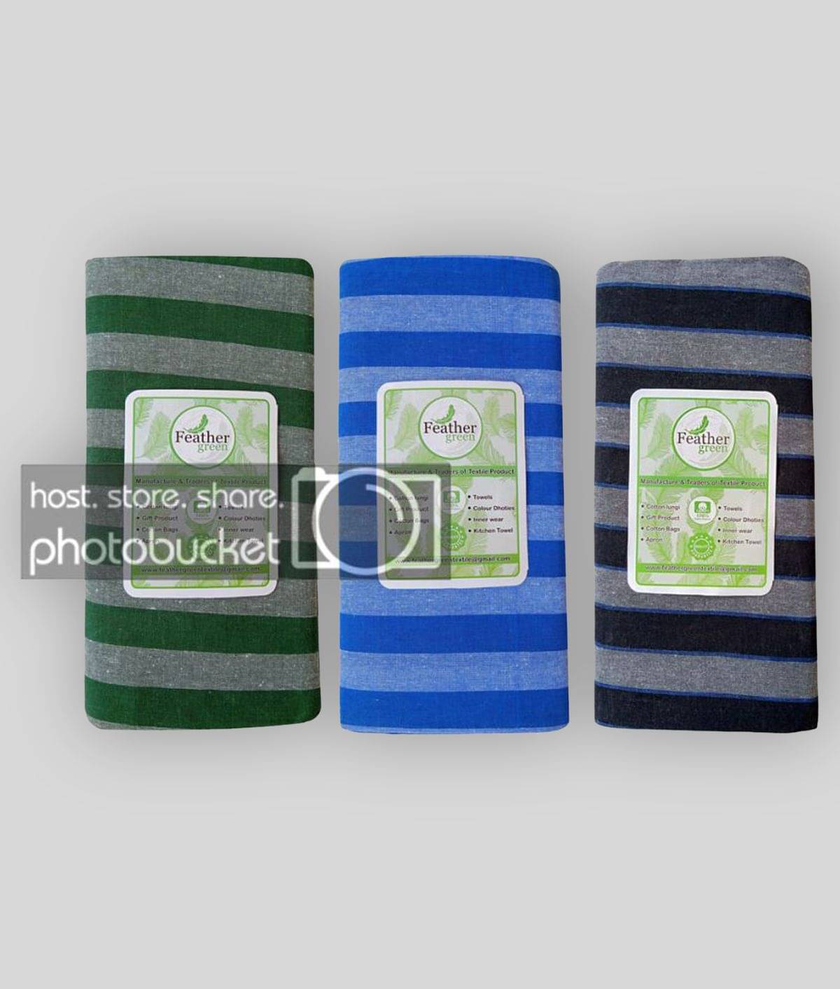     			Feather Green Multi Lungi