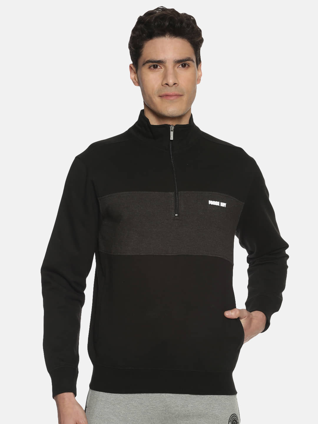 Force NXT - Black Cotton Regular Fit Men's Sweatshirt ( Pack of 1 )