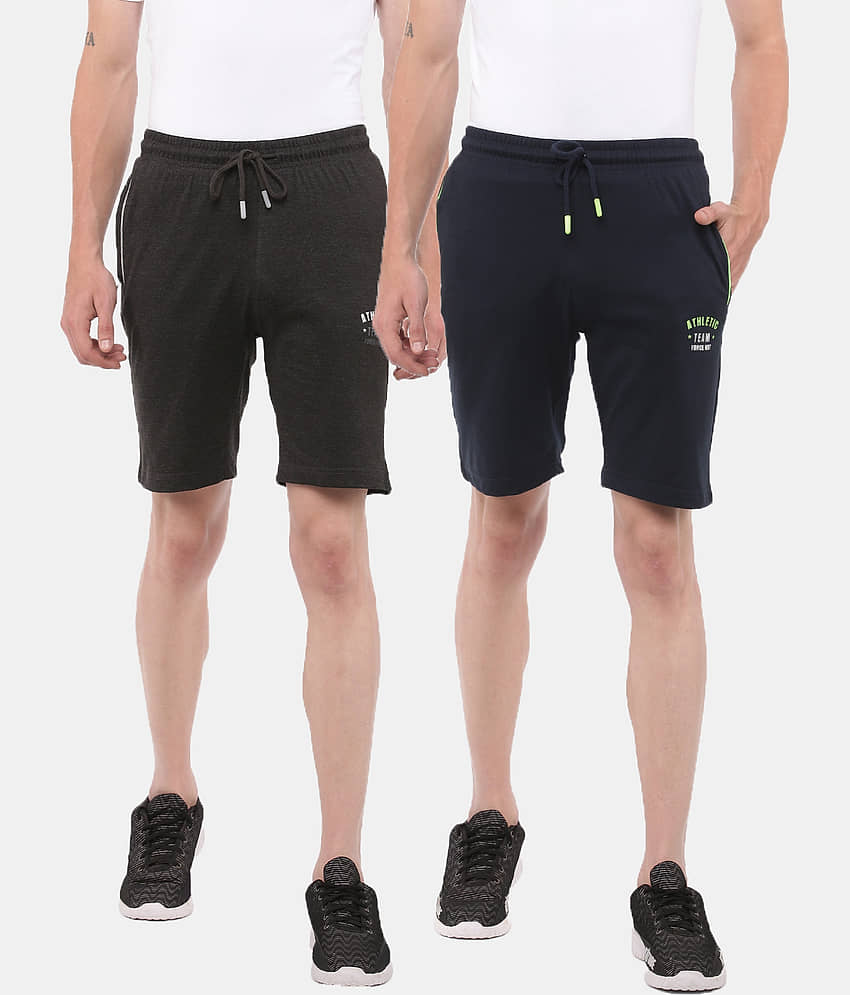 Force NXT - Multi Cotton Men's Shorts ( Pack of 2 ) - Shorts | Buy online on ZillyBuy