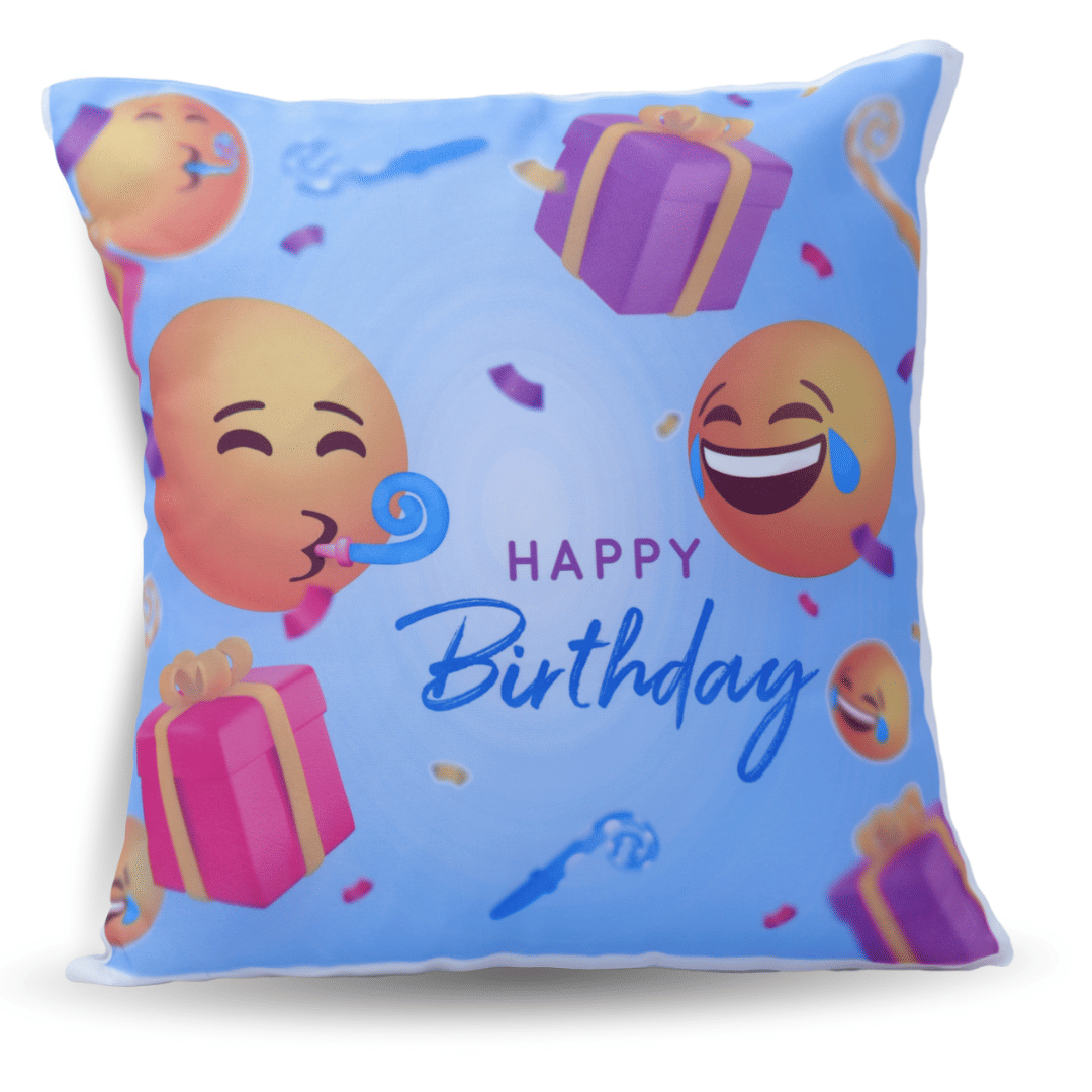 Ros - Light Blue Polyester Gifting Printed Cushion     			Ros - Light Blue Polyester Gifting Printed Cushion