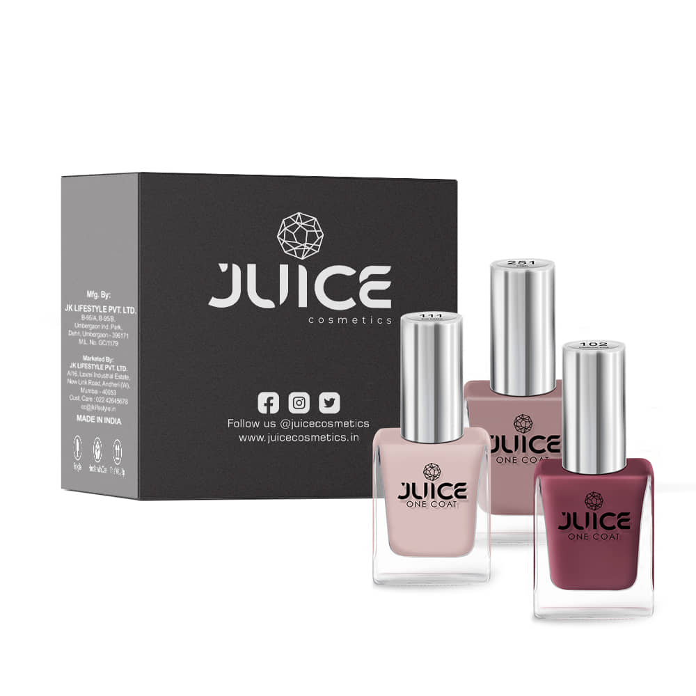 Juice - Nude Glossy Nail Polish ( Pack of 3 )
