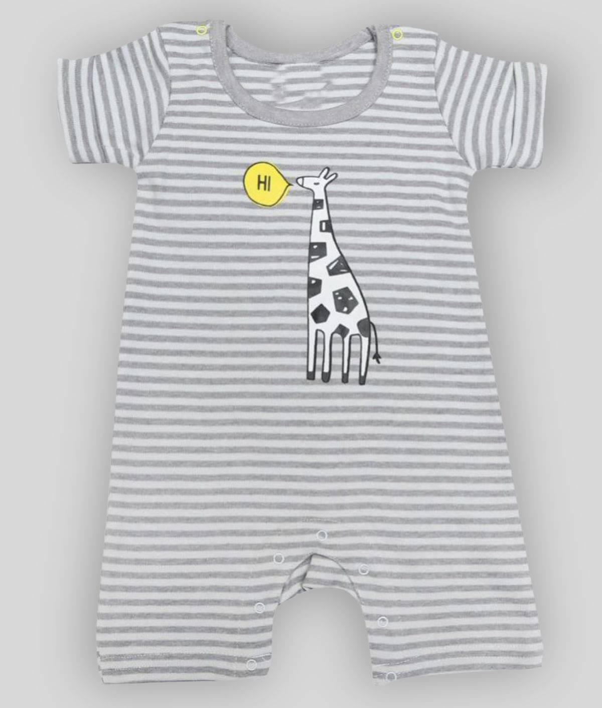 Kaboos 100% Cotton Stripe With Printed Baby Romper Kaboos 100% Cotton Stripe With Printed Baby Romper