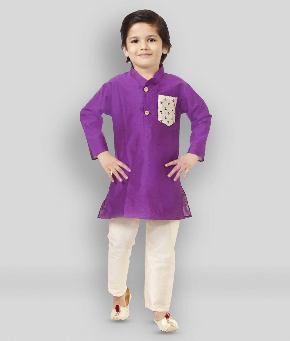     			JCT DRESSES Pack of 1 Boys Cotton Blend ( Violet )