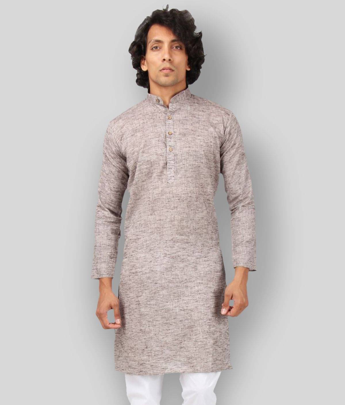 Maharaja - Brown Linen Regular Fit Men's Kurta Pyjama Set ( Pack of 1 ) Maharaja - Brown Linen Regular Fit Men's Kurta Pyjama Set ( Pack of 1 )
