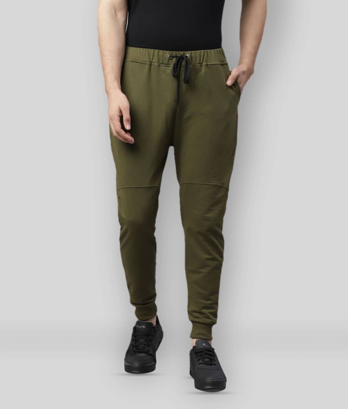 Rigo - Olive Green Cotton Men's Joggers ( Pack of 1 ) - Track Pants | Buy online on ZillyBuy