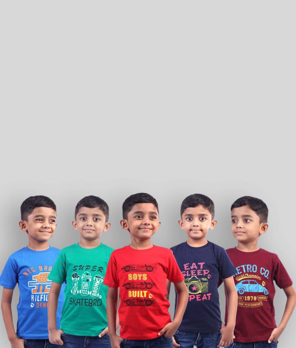     			Soft Apparels Pack of 5 Baby Boy,Baby Girl 100% Cotton T Shirts ( Multi )