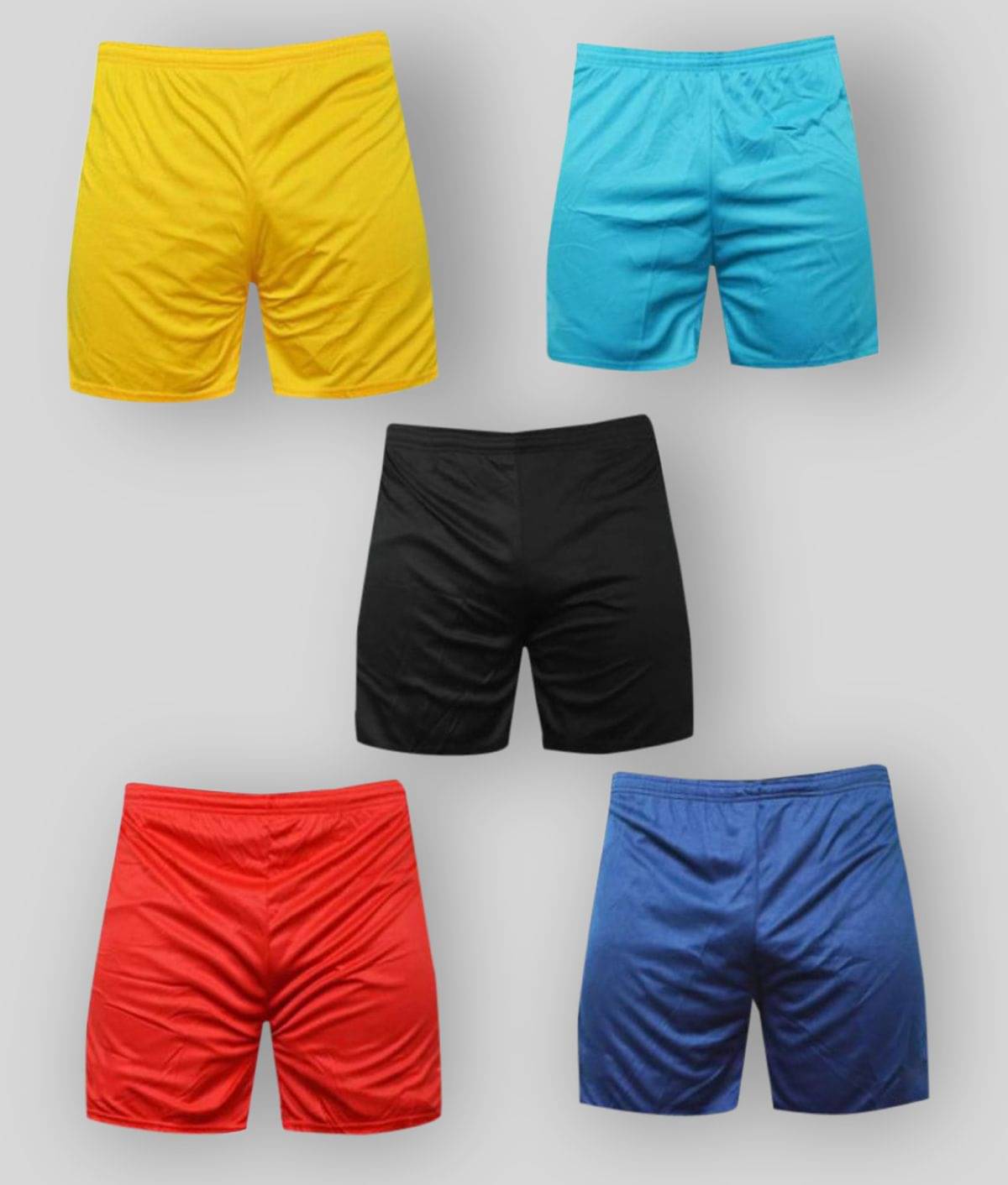 Stylopunk Multi Polyester Lycra Running Shorts Pack of 5 Stylopunk Multi Polyester Lycra Running Shorts Pack of 5