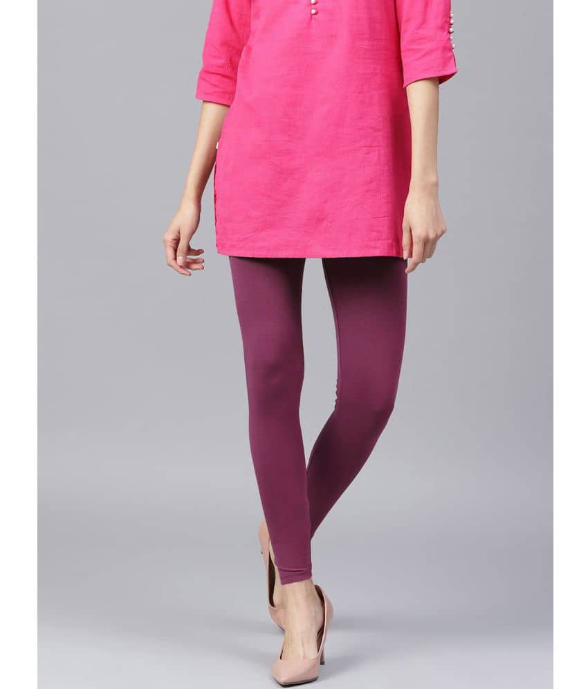 TCG - Purple Cotton Blend Women's Leggings ( Pack of 1 )