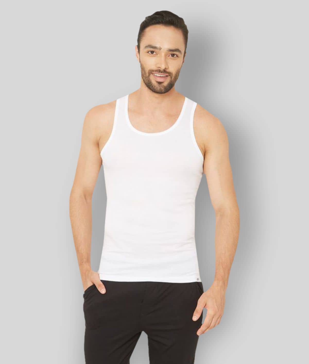 XYXX Pack of 2 Cotton Blend Sleeveless Vest For Men ( White ) - Nightwear & Loungewear | Buy online on ZillyBuy