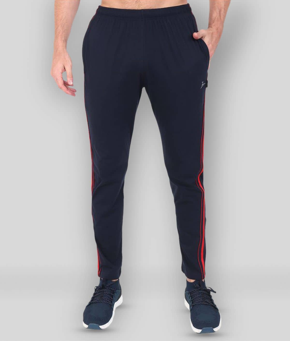 Zeffit - Navy Blue Cotton Blend Men's Trackpants ( Pack of 1 ) - Track Pants | Buy online on ZillyBuy