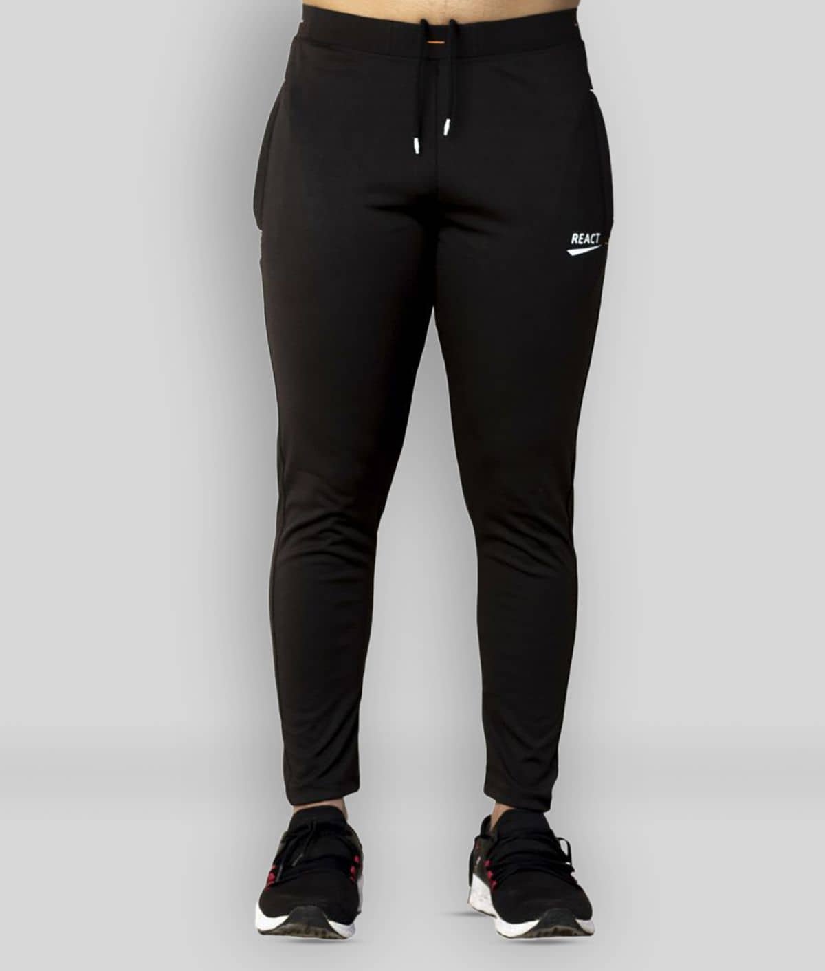 react - Black Polyester Men's Trackpants ( Pack of 1 ) - Track Pants | Buy online on ZillyBuy