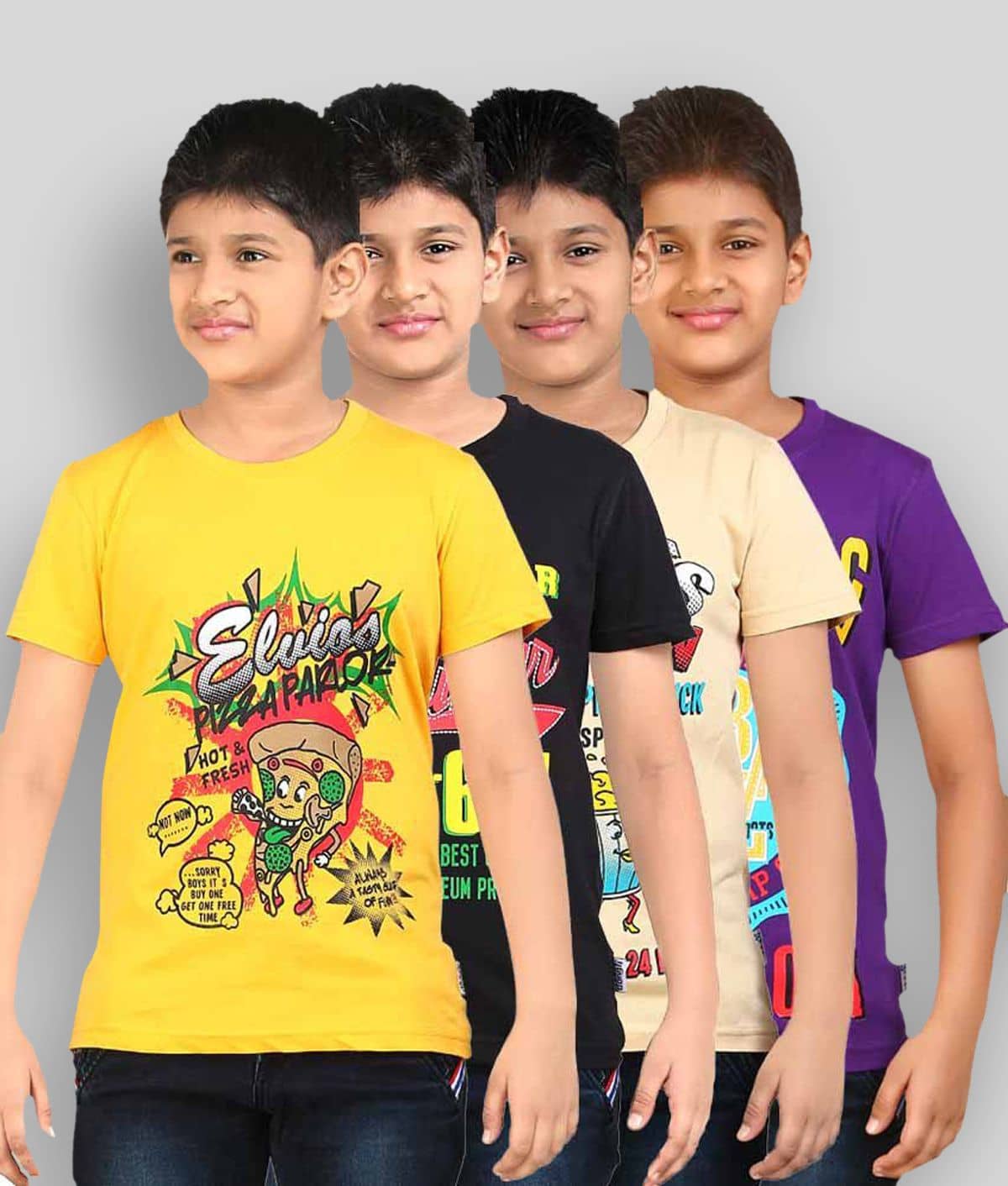 Dongli Pack of 1 Boys Cotton T-Shirt ( Multicolor )