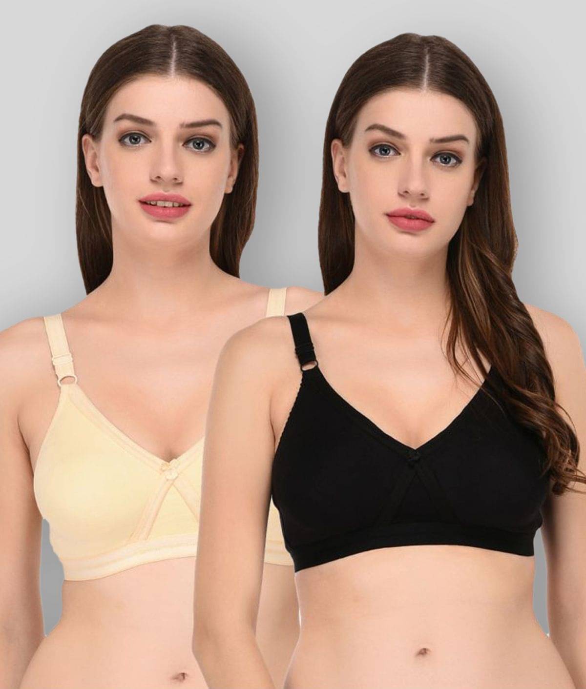 Elina Pack of 2 Cotton Non Padded Women's T-Shirt Bra ( Multi Color ) Elina Pack of 2 Cotton Non Padded Women's T-Shirt Bra ( Multi Color )
