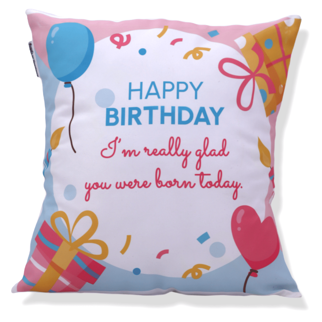     			Ros - White Polyester Gifting Printed Cushion
