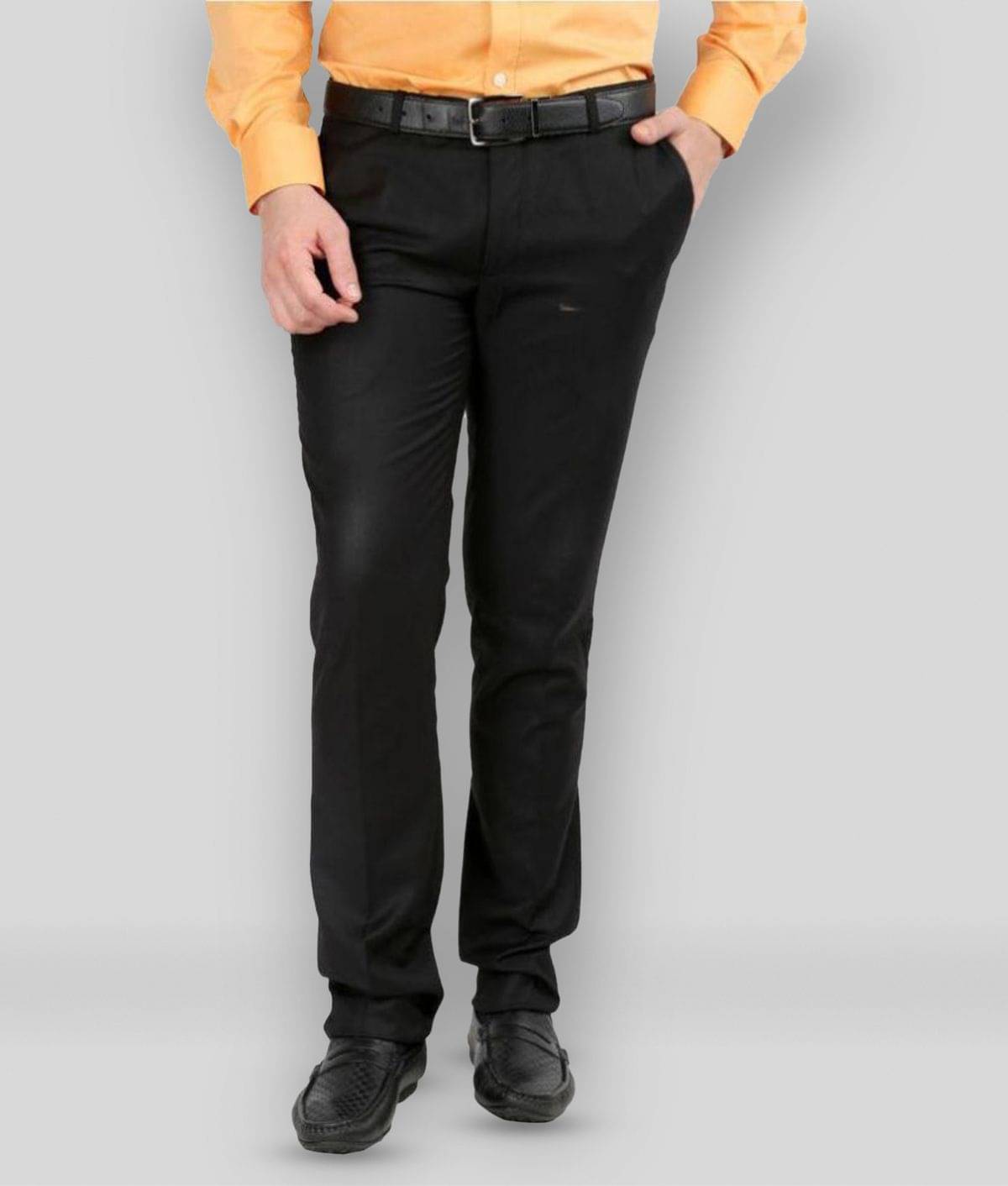 Inspire Clothing Inspiration - Black Polycotton Slim - Fit Men's Formal Pants ( Pack of 1 ) Inspire Clothing Inspiration - Black Polycotton Slim - Fit Men's Formal Pants ( Pack of 1 )