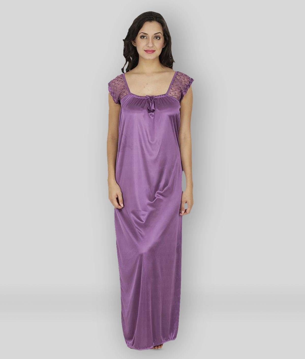     			Klamotten - Purple Satin Women's Nightwear Night Dress ( Pack of 1 )
