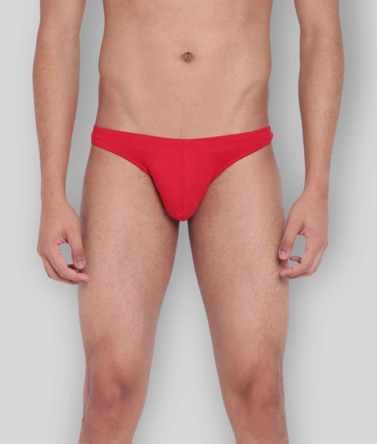 La Intimo Pack of 1 Cotton Blend Thongs For Men's ( Red ) La Intimo Pack of 1 Cotton Blend Thongs For Men's ( Red )