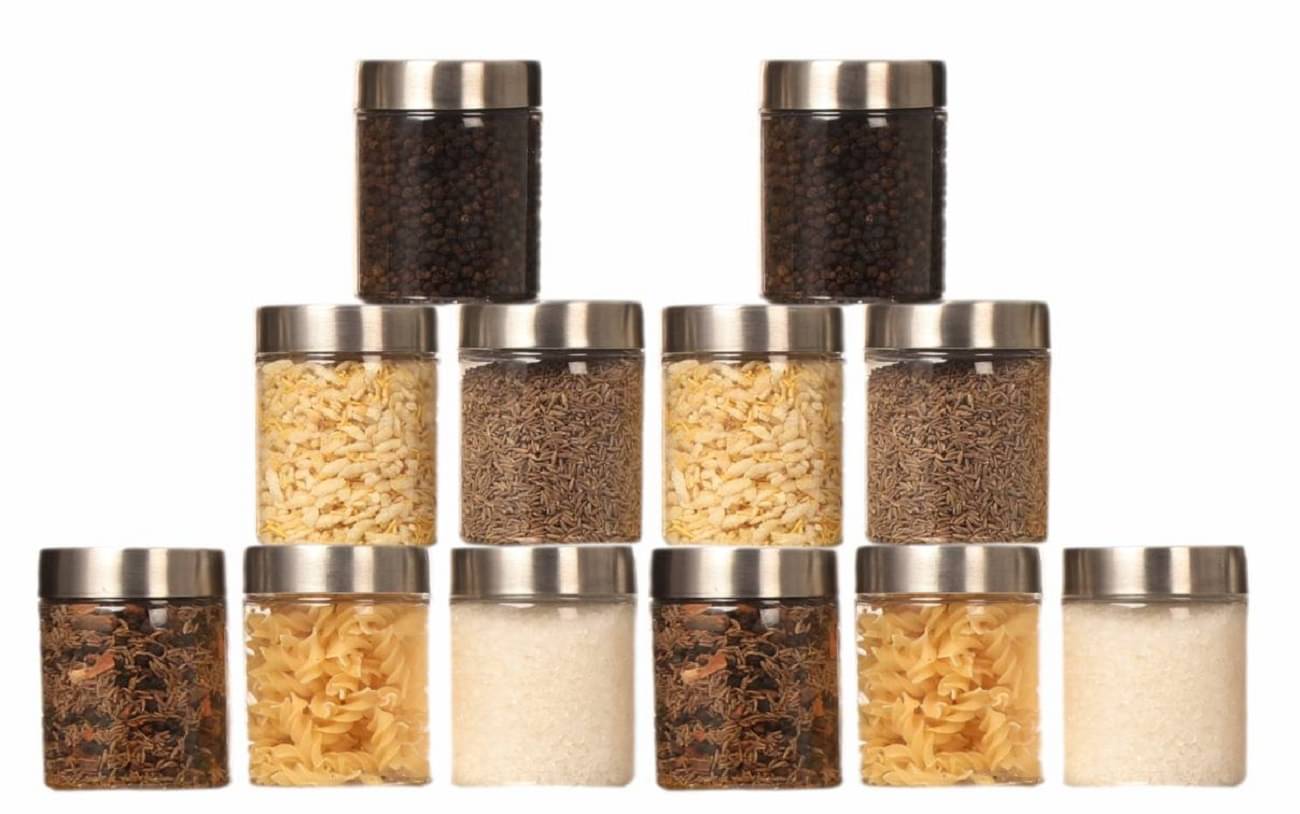     			PearlPet PlusJar-12Pcs-200ml Plastic Transparent Multi-Purpose Container ( Set of 12 )