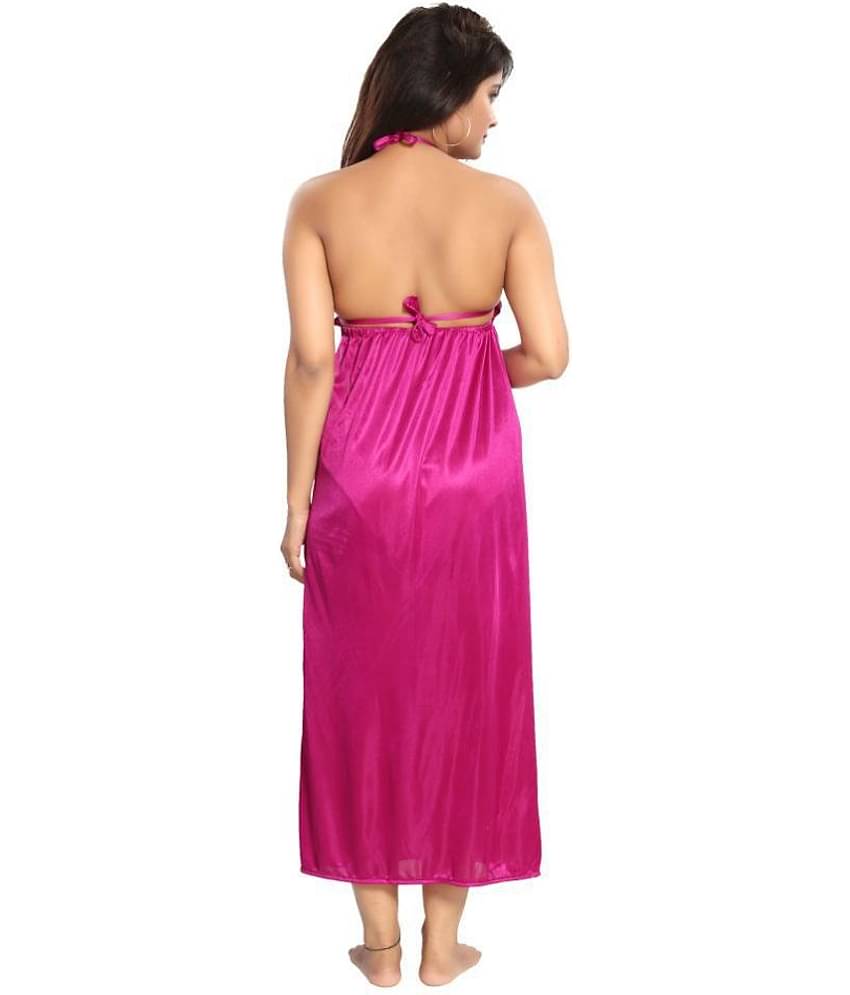Reposey - Purple Satin Women's Nightwear Nighty & Night Gowns ( Pack of 1 )
