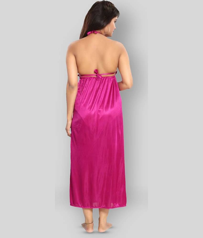 Reposey - Purple Satin Women's Nightwear Nighty & Night Gowns ( Pack of 1 )