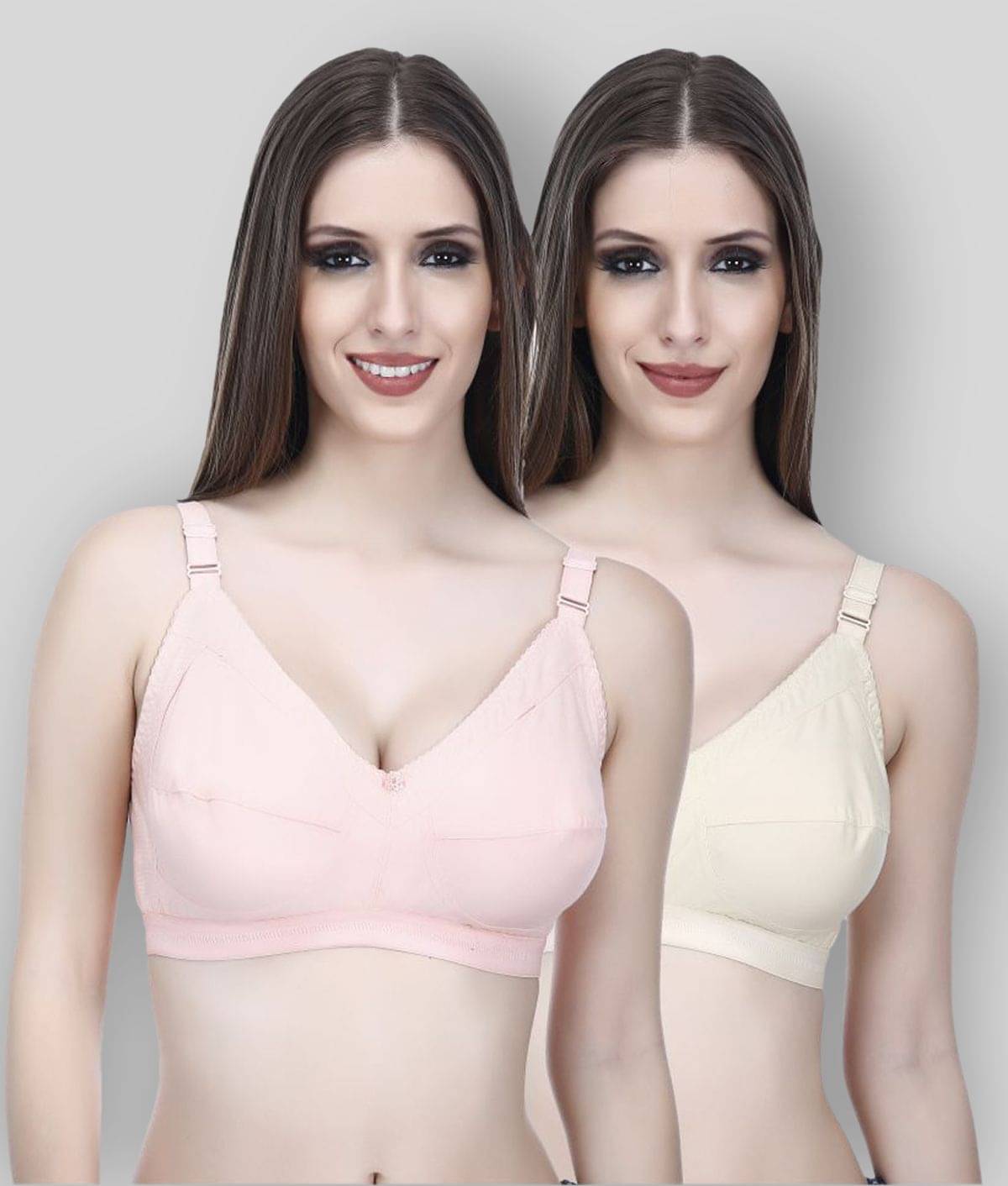     			Viral Girl - Multicolor Cotton Non - Padded Women's T-Shirt Bra ( Pack of 2 )