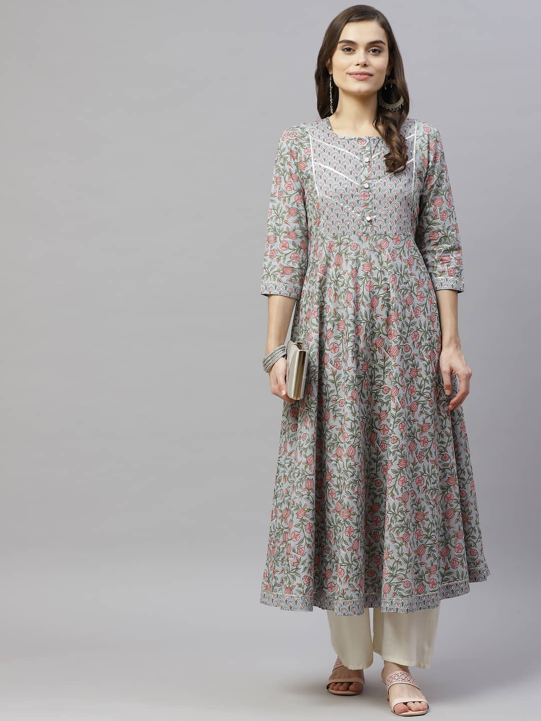 miravan - Blue Cotton Women's Anarkali Kurti ( Pack of 1 ) - Kurtis, Tunics | Buy online on ZillyBuy