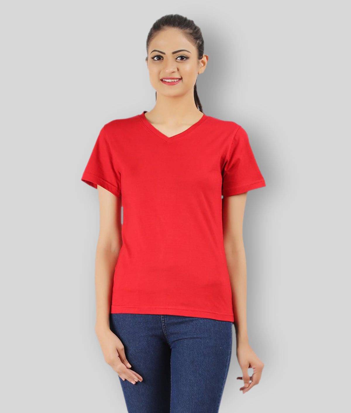     			Ap'pulse Women's Cotton Regular Top ( Red )