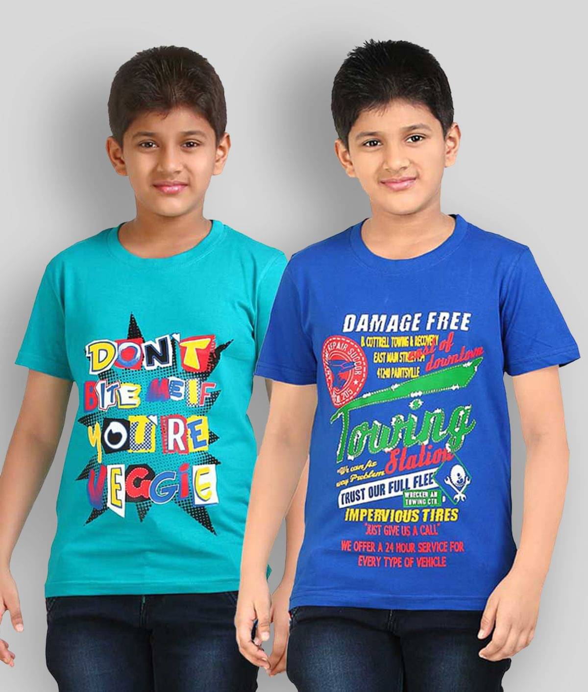     			Dongli Pack of 2 Boys Cotton T-Shirt ( Multicolor )