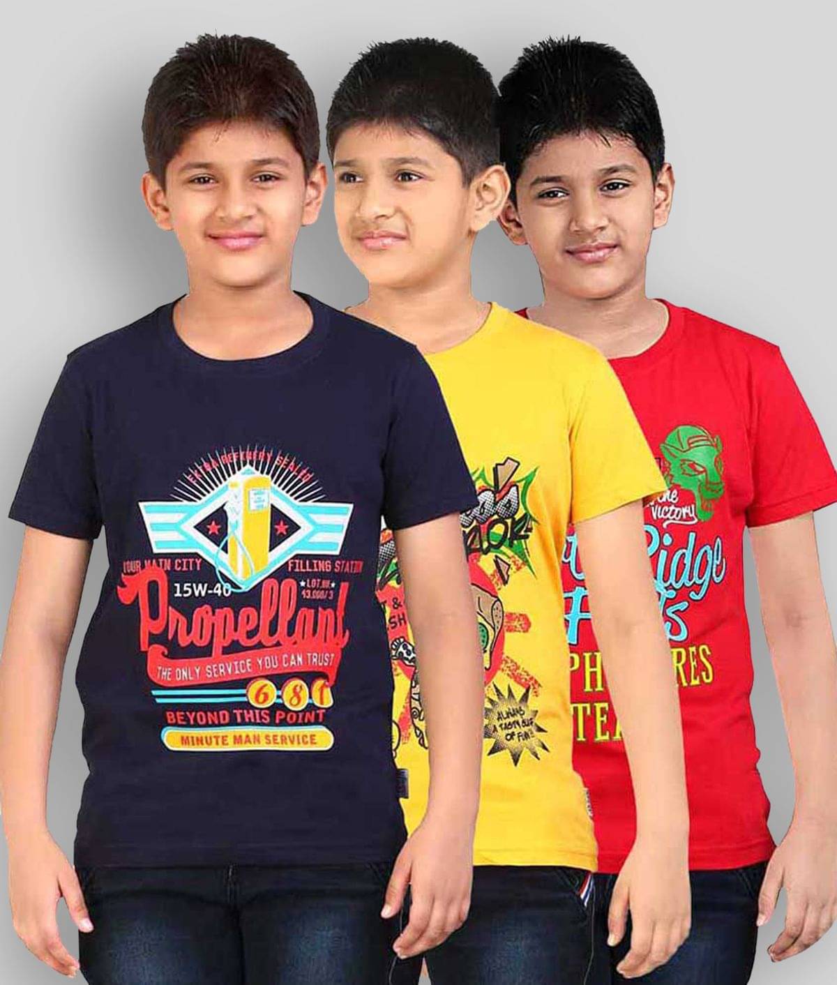    			Dongli Pack of 3 Boys Cotton T-Shirt ( Multicolor )