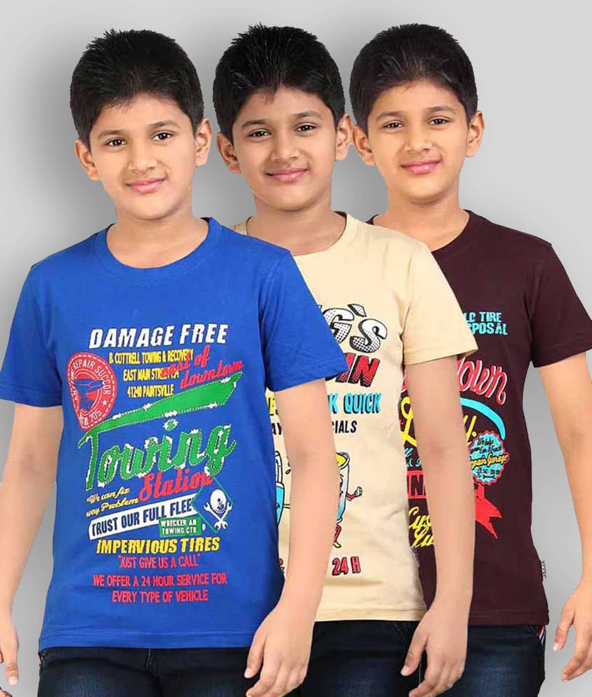 Dongli Pack of 1 Boys Cotton T-Shirt ( Multicolor )