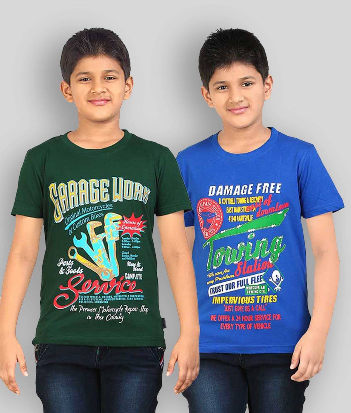     			Dongli Pack of 2 Boys Cotton T-Shirt ( Multicolor )