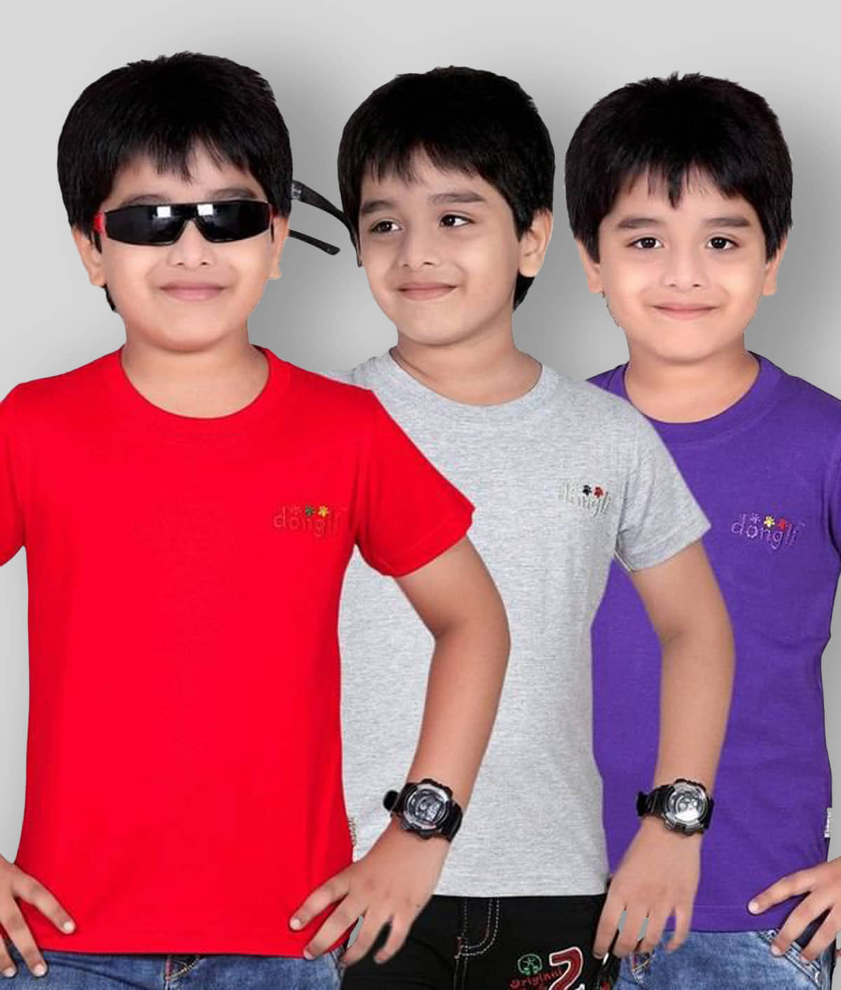 Dongli Pack of 2 Boys Cotton Blend T-Shirt ( Multicolor )