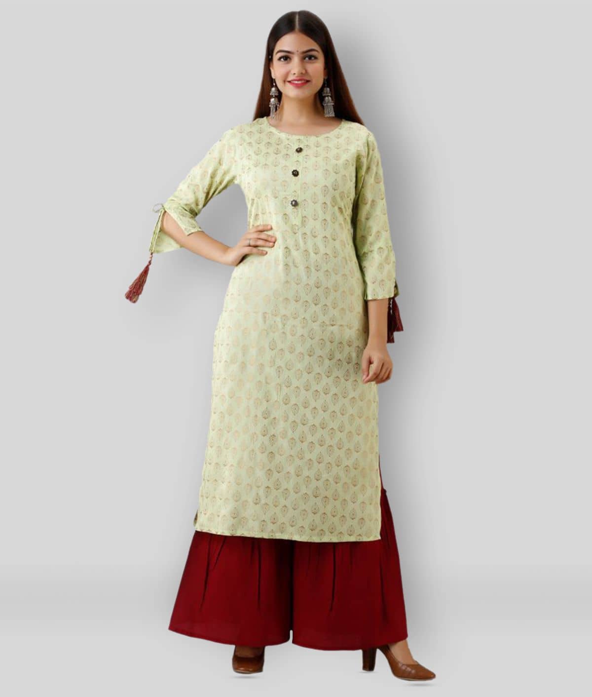 MAUKA - Green Straight Rayon Women's Stitched Salwar Suit ( Pack of 1 )